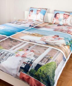 housse de couette avec des photos imprimées